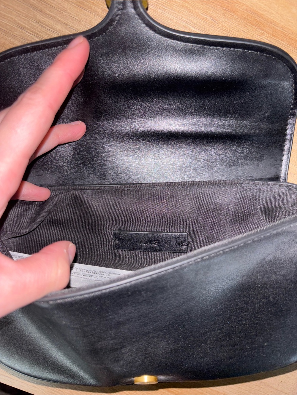 Mango Small Black Shoulder Bag with Buckle Detail - Picture 4 of 8